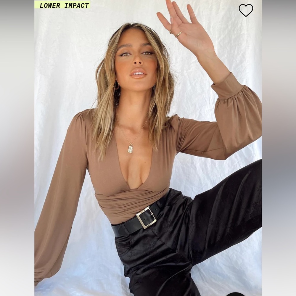 Princess Polly Jude Longsleeve Bodysuit Brown